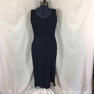 Vintage 90’s Incite Sleeveless Navy Blue Sheath Dress Size 10 Medium